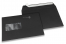 Enveloppes à fenêtre colorées - Noir, 162 x 229 mm (A5), fenêtre à gauche, format de la fenêtre 45 x 90 mm, position de la fenêtre 20 mm à partir de la gauche / 60 mm bord en bas, fermeture par bande adhésive, papier de 120 grammes | PIT Packaging.fr | Paysdesenveloppes