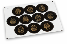 Pastilles adhésives thème Pâques - noir + jaune doré | PIT Packaging.fr | Paysdesenveloppes