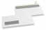Enveloppes blanches à fenêtre, blanche, 110 x 220 mm (EA 5/6), fenêtre à gauche 30 x 100 mm, position de la fenêtre à 15 mm du gauche et à 20 mm du bas, bande adhésive, 80 grammes | PIT Packaging.fr | Paysdesenveloppes