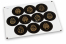 Pastilles adhésives thème Pâques - noir + jaune doré | PIT Packaging.fr | Paysdesenveloppes