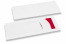 Pochettes à couverts blanc avec  incision + rouge serviette en papier | PIT Packaging.fr | Paysdesenveloppes
