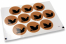 Pastilles adhésives thème baptême - marron avec colombe noire | PIT Packaging.fr | Paysdesenveloppes