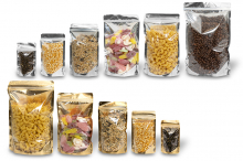 Sachets stand-up métalliques transparents - or métallisé et argent métallisé | PIT Packaging.fr | Paysdesenveloppes