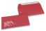 Enveloppes à fenêtre colorées - Rouge, 110 x 220 mm (DL), fenêtre à gauche, format de la fenêtre 45 x 90 mm, position de la fenêtre 20 mm à partir de la gauche / 15 mm bord en bas, fermeture par bande adhésive, papier de 120 grammes | PIT Packaging.fr | Paysdesenveloppes