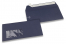 Enveloppes à fenêtre colorées - Bleu foncé, 110 x 220 mm (DL), fenêtre à gauche, format de la fenêtre 45 x 90 mm, position de la fenêtre 20 mm à partir de la gauche / 15 mm bord en bas, fermeture par bande adhésive, papier de 120 grammes | PIT Packaging.fr | Paysdesenveloppes