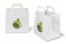 Sacs papier kraft avec anses plates - blanc avec exemple imprimé | PIT Packaging.fr | Paysdesenveloppes