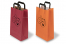 Sacs papier kraft avec anses plates - rouge et orange avec exemple imprimé | PIT Packaging.fr | Paysdesenveloppes