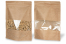 Sachets kraft à fermeture zip avec fenêtre - brun, 250 x 340 x 120 mm, 3000 ml | PIT Packaging.fr | Paysdesenveloppes