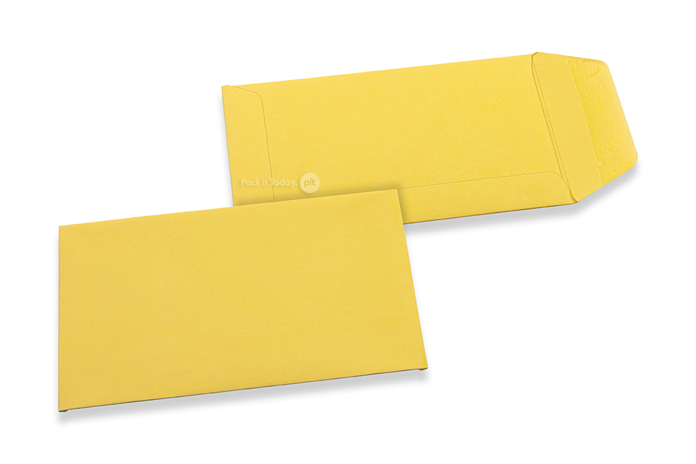 Pochettes en papier kraft couleur - Jaune bouton d'or, 65 x 105 mm