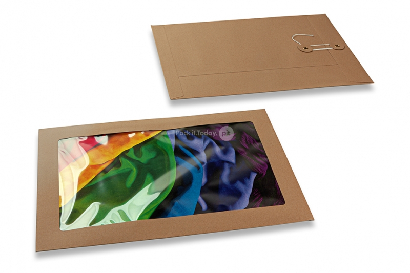 Enveloppes à fermeture Japonaise avec fenêtre panoramique - 229 x 324 mm, sans soufflet