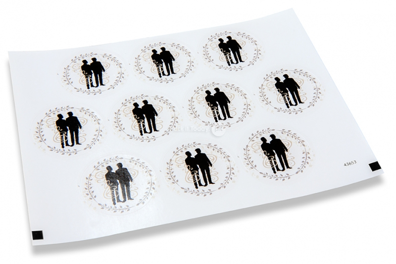Pastilles adhésives thème mariage - homme et homme