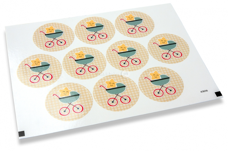 Pastilles adhésives thème naissance - poucette bébé et étoile