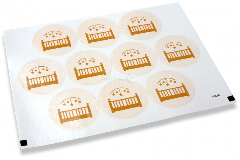 Pastilles adhésives thème naissance - lit avec étoiles