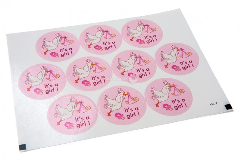 Pastilles adhésives thème naissance- it's a girl
