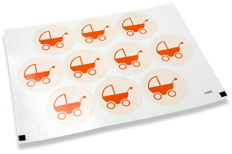 Pastilles adhésives thème naissance - poucette bébé rouge