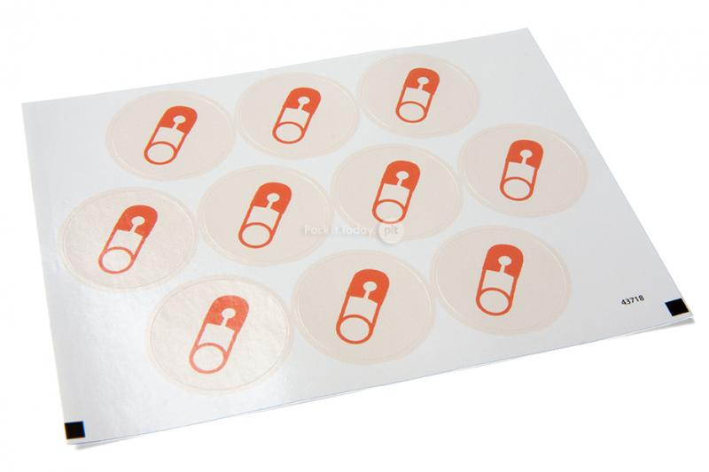 Pastilles adhésives thème naissance - épingle de nourrice rouge