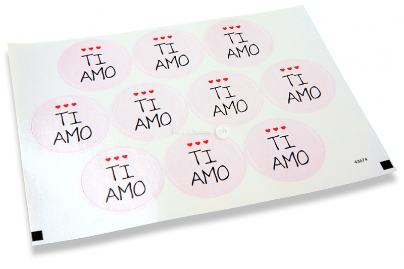 Pastilles adhésives thème amour - Ti amo