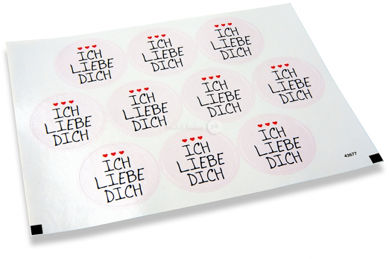 Pastilles adhésives thème amour - Ich liebe dich