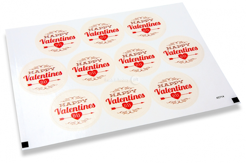 Pastilles adhésives à amour - happy valentine's day fléche rouge traversé par coeur