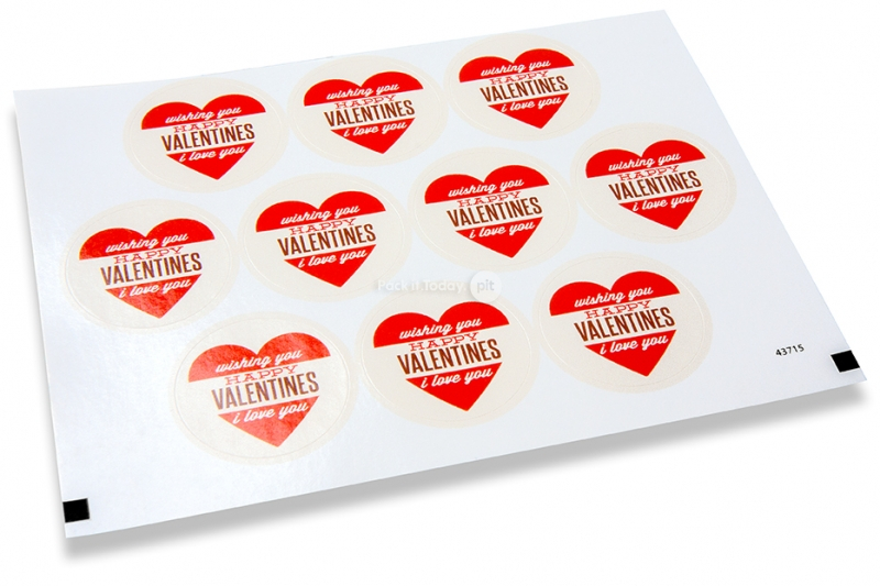 Pastilles adhésives thème amour - wishing you happy valentines coeur rouge