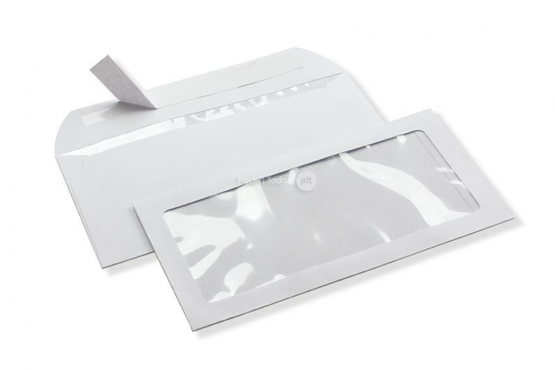 Enveloppes à fenêtre panoramique, 110 x 220 mm (DL), 160 grammes, bande de fermeture, (format fenêtre 80x190mm, position: 15mm du bord gauche, 15mm du bas)