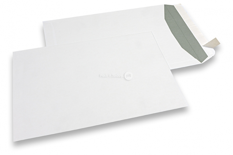 Enveloppes blanches en papier, 229 x 324 mm (C4), 120gr, bande adhésive