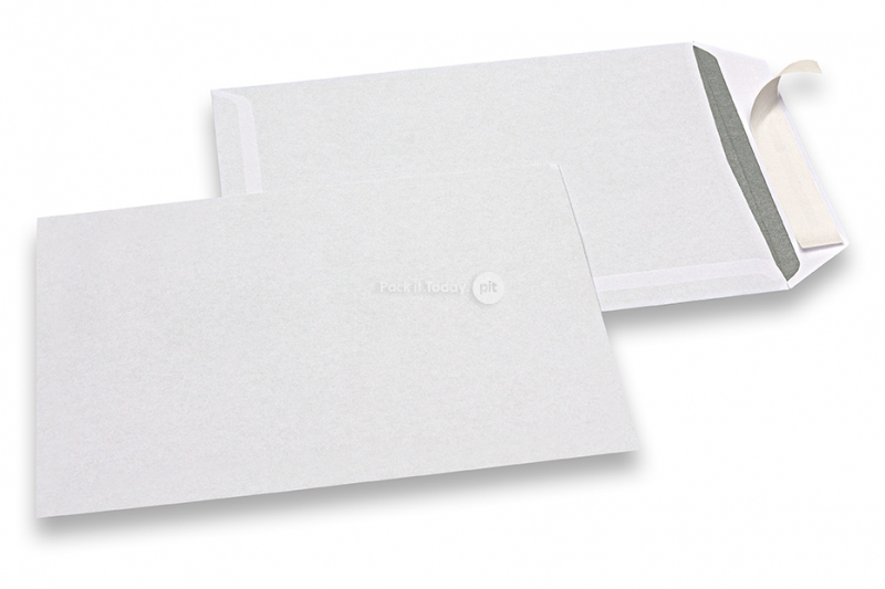 Enveloppes blanches standards, 162 x 229 mm, papier 90 gr, sans fenêtre, fermeture avec bande adhésive