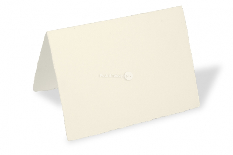 Cartes artisanales papier à bords frangés - pliage sur la longueur