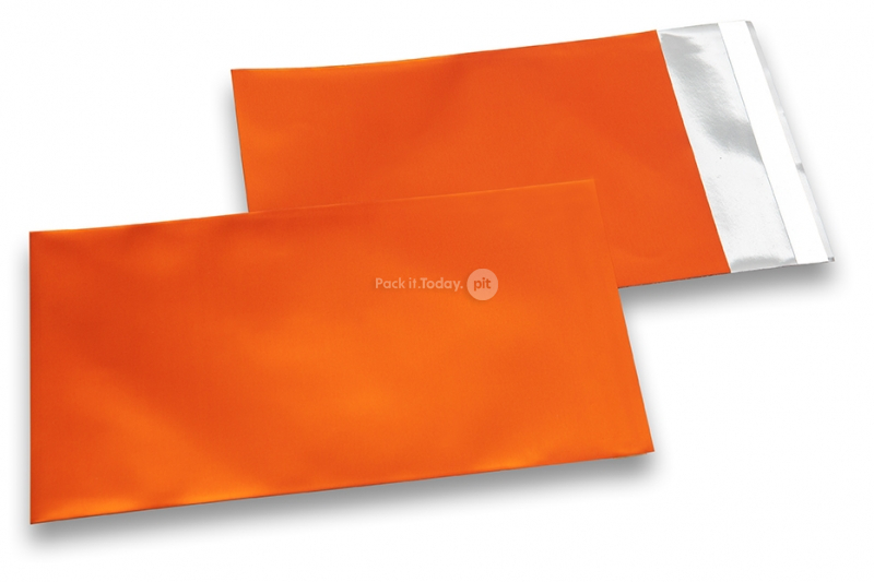 Enveloppes aluminium métallisées mat - orange 114 x 162 mm