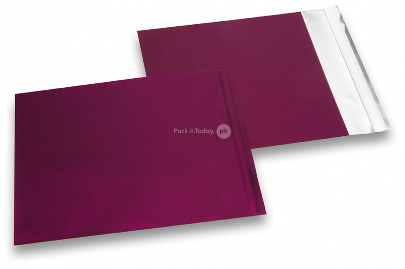 Enveloppes aluminium métallisées mat - bordeaux  165 x 165 mm