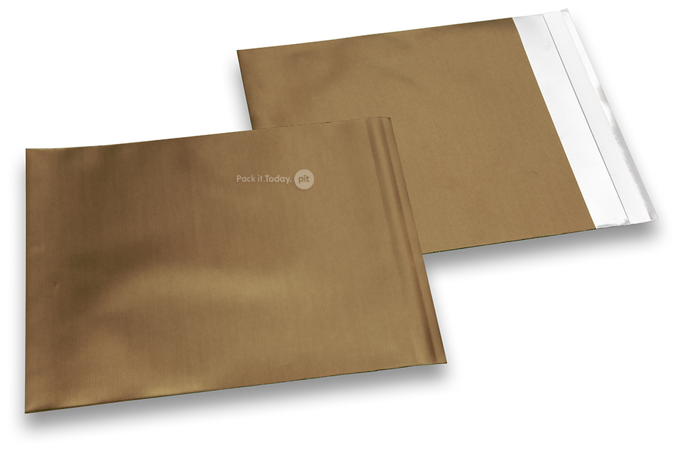 Enveloppes aluminium métallisées mat - or 165 x 165 mm