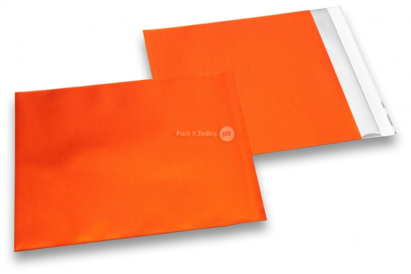 Enveloppes aluminium métallisées mat - orange 165 x 165 mm