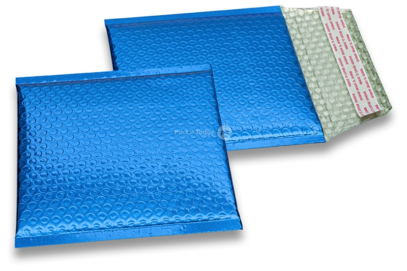 Enveloppes à bulles ECO métallique - bleu foncé 165 x 165 mm