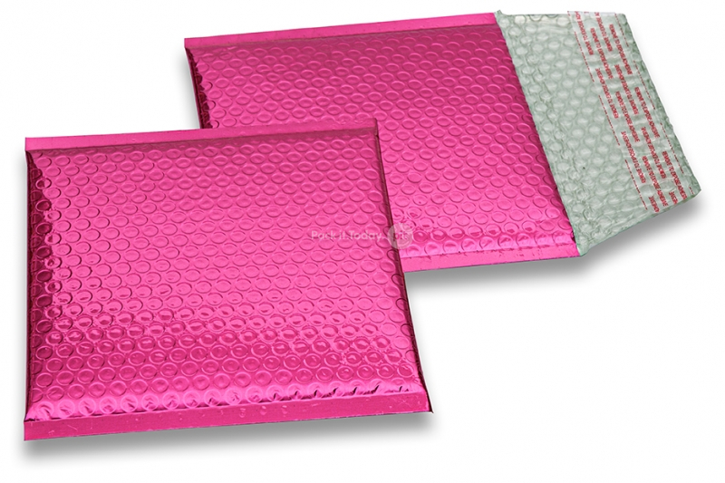 Enveloppes à bulles ECO métallique - rose 165 x 165 mm