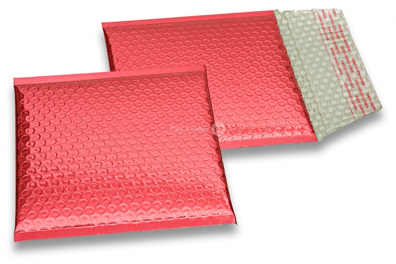 Enveloppes à bulles ECO métallique - rouge 165 x 165 mm