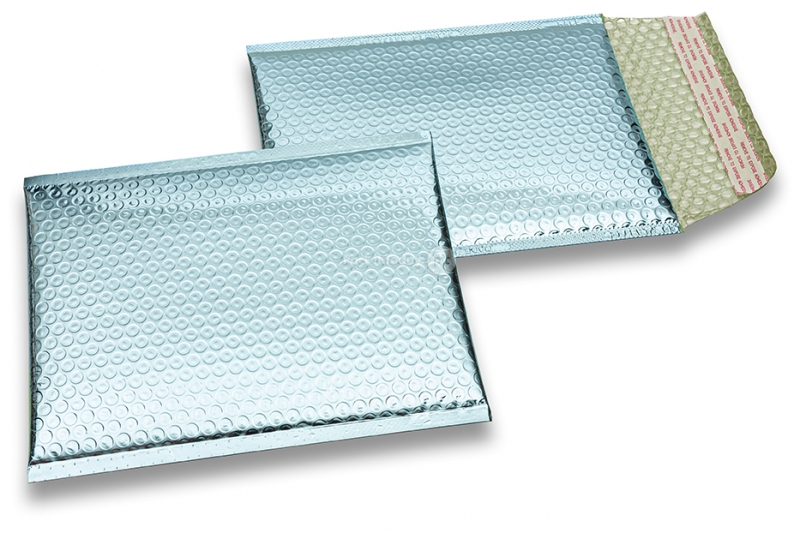 Enveloppes à bulles ECO métallique - bleu glacial 180 x 250 mm