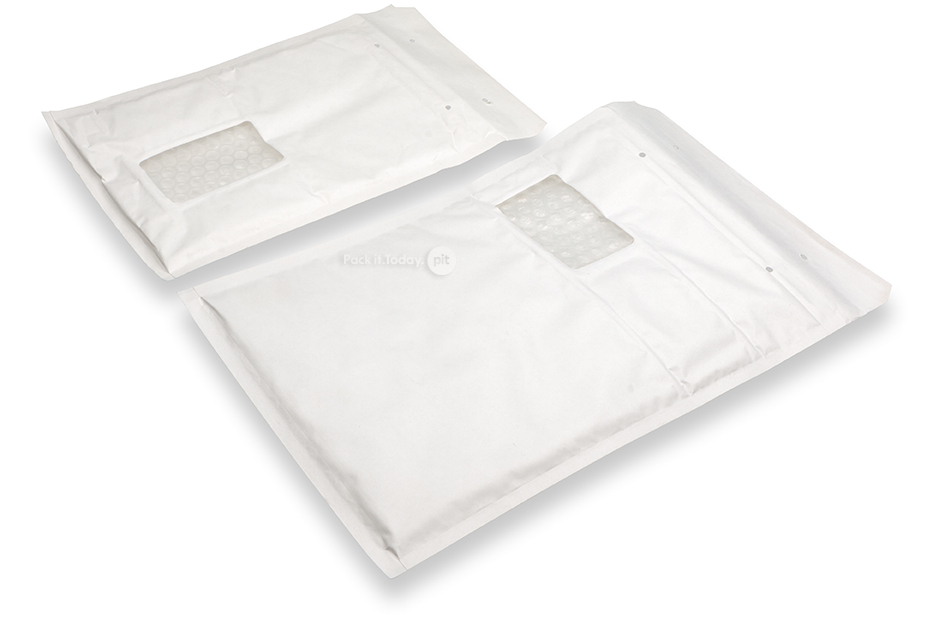 Enveloppes à bulles blanches à fenêtre