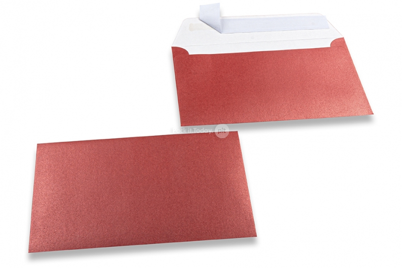 Enveloppes de couleurs nacrées - Rouge, 114 x 162 mm