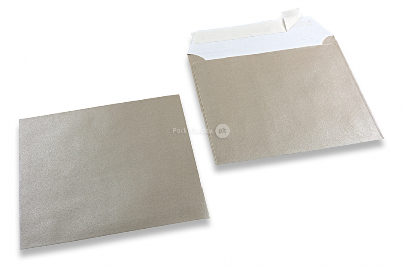 Enveloppes de couleurs nacrées - Argent, 155 x 155 mm