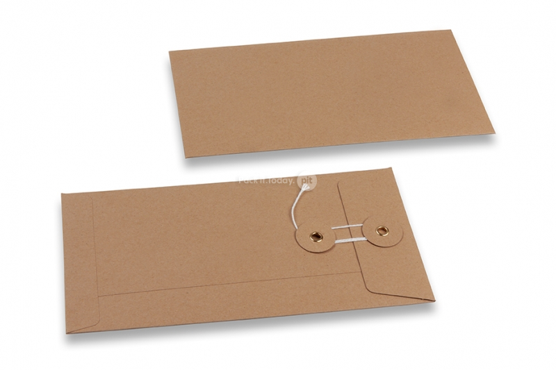 Enveloppes à fermeture Japonaise - 110 x 220 mm, marron