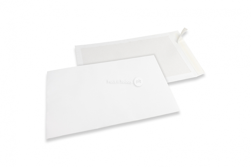 Enveloppes dos carton - 310 x 440 mm, recto kraft blanc 120 gr, dos duplex blanc 450 gr, fermeture adhésive