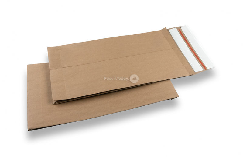 Sacs d'expédition en papier avec fermeture de retour - 250 x 430 x 80 mm