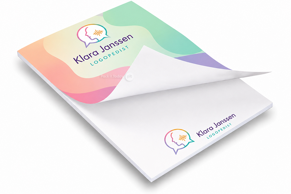 Bloc-notes personnalisé - 210 x 297 mm, couverture avec finition mate