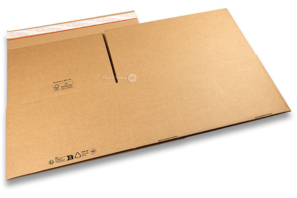 Caisse carton fond automatique - marron, 430 x 300 x 200 mm - SPX25