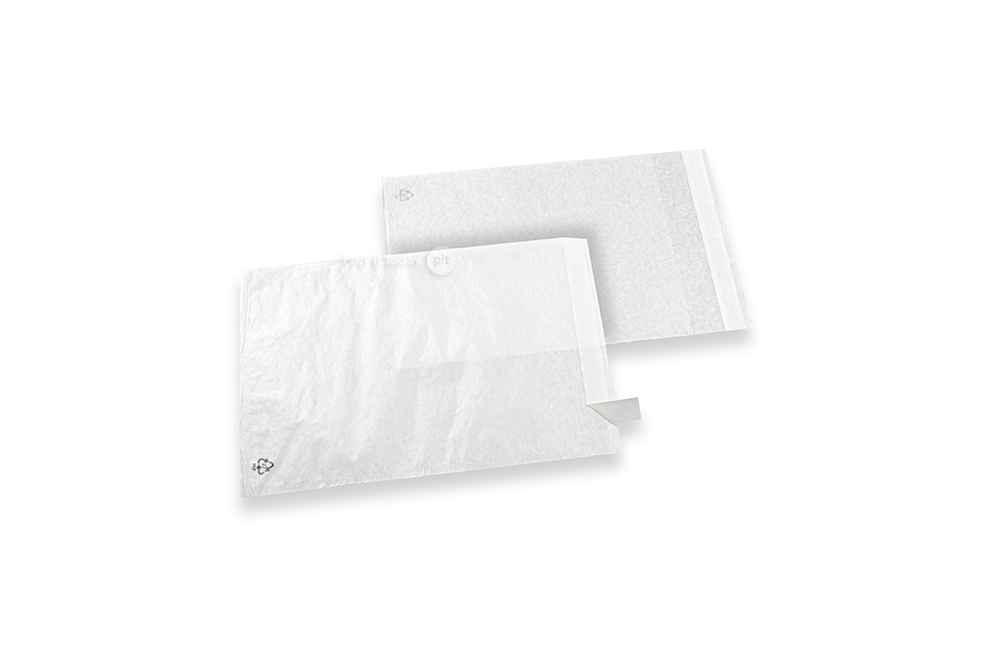 Sachets en papier cristal blanc avec bande adhésive - 160 x 200 mm
