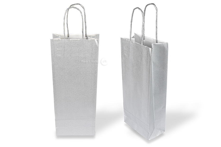 Sacs à vin en papier - argent