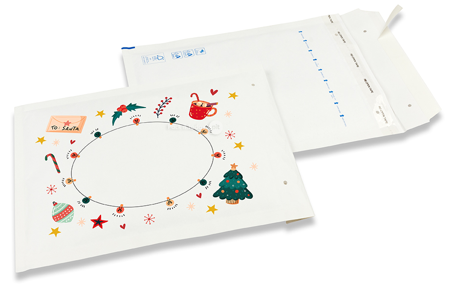 Enveloppes à bulles blanches pour Noël - Décoration de Noël